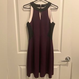 Tommy Hilfiger a-line style midi. Plum with gold zipper back. Size 6